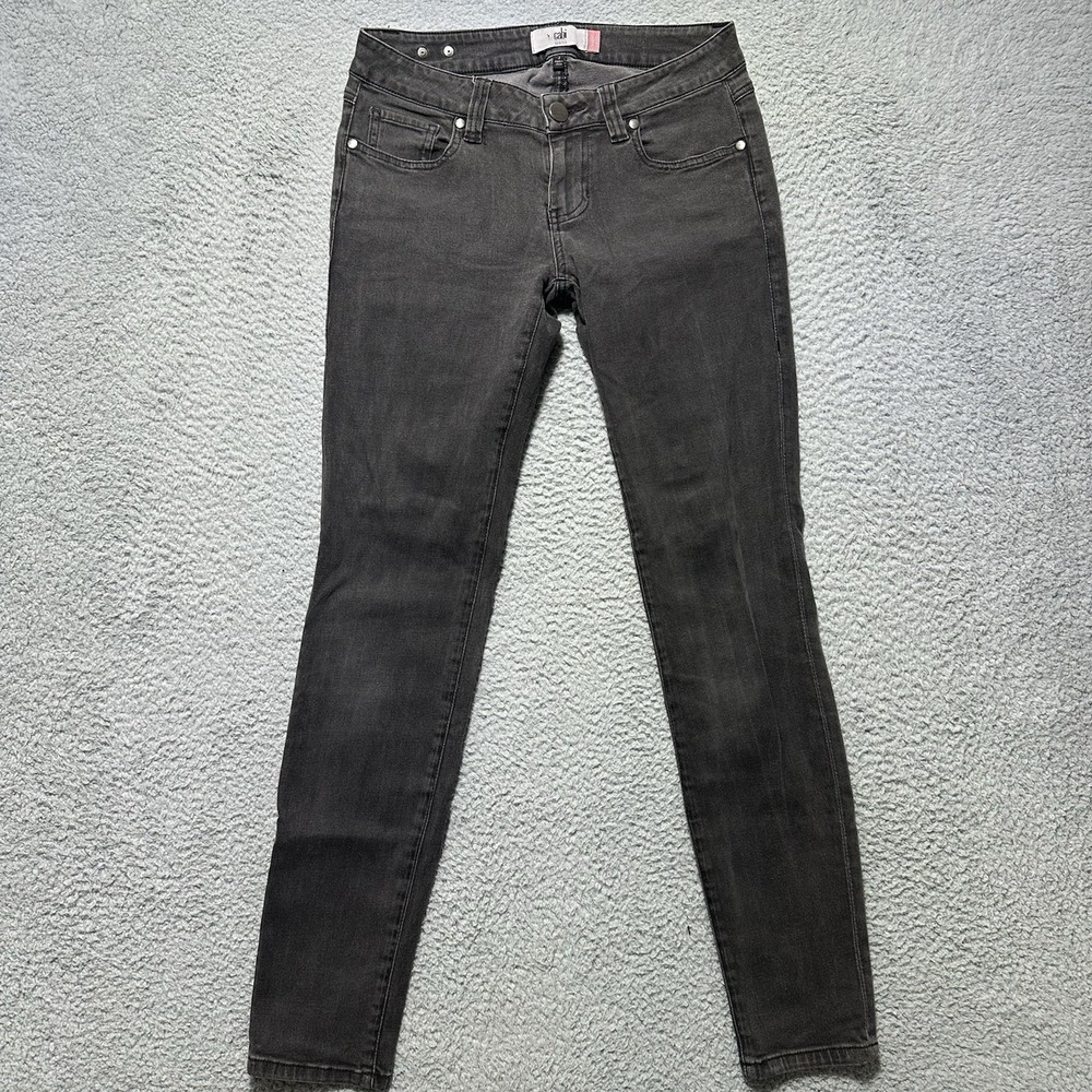 CAbi Jeans Womens 2 Super Skinny Pitch Faded Black Stretch #3044‎ Grunge Rocker